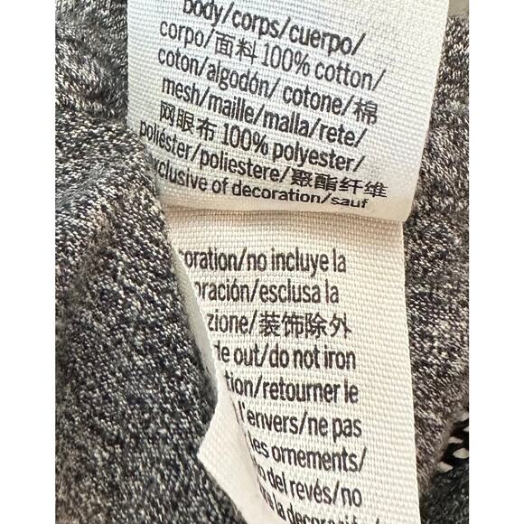 2/$15 Pink Victoria's Secret Fishnet Shoulder Crop Top Gray Short Sleeve Size XS - Picture 11 of 12